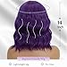 Mxayhnajxl Dark Purple Wigs with Bangs for Women 14 Inch Short Wavy Bob Wigs Synthetic Bob Wig Curly Wig Heat Resistant Colorful Wavy Wig Cosplay Wigs For Daily Party Halloween