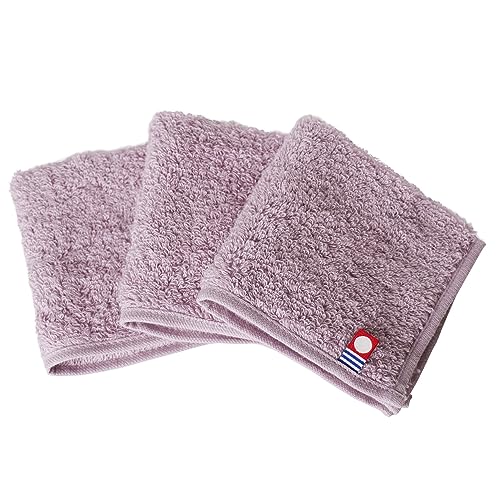 [oruta] 今治タオル 認定 ハンカチ 3枚セット プレーン タオルハンカチ 20×20cm 小さめ ハンドタオル コンパクト 綿100％ 日本製（パープル3枚）