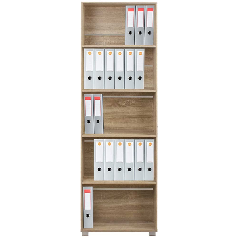 BAKAJI Libreria Scaffale Vela 5 Ripiani Mobile 190 cm Ufficio Archiviazione documenti Libri Biblioteca Armadio Mensole Scaffalatura Soggiorno Salotto Struttura in Legno (Naturale)