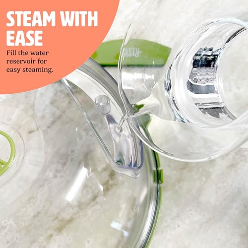 Tasty Microwave Splatter Cover with Built in Water Steamer & Reservoir, Fits Plates up to 9", Helps Retain Moisture and Taste, Keeps Microwave Clean, Dishwasher Safe by Tasty - Image 5
