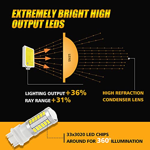 Auxbeam 3157 Led Reverse Light Bulb, 3157 3156 T25 P27/5W Led Bulbs With Projector Replacement For Backup Reverse Lights, Low Power Super Bright White Light, Pack Of 2 #TOP6