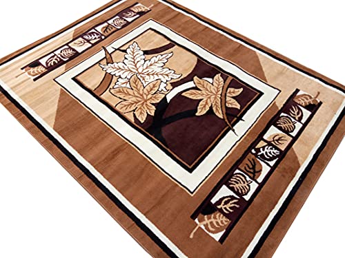 Image of Acrylic Rectangular Carpet for Hall | Mat for Living Room | 5x7 Feet Gold | Anti-Skid Carpets | Carpet for Bedroom Floor | Galicha for Hall | Home & Decor (150x195 CM - Gold Color)