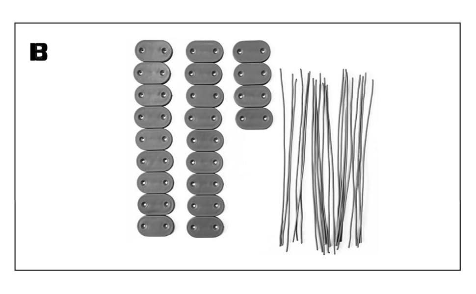 NOOR Kit di Fissaggio frangivista, Resistente alle intemperie, con Clip e Passanti, per tappetini in PVC, per recinzioni da Giardino, Balcone e terrazza, 26 Pezzi, Colore Bianco