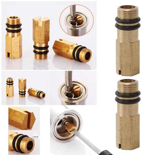 Image of 4 Pack Kitchen Faucets Blanking Plug M10 Screw Bathroom Faucet Hot and Cold Water Inlet End Cap Plugs for Kitchen Sink Faucets with Pull Down Sprayer Faucet Connector Supply Hose Laundry Room