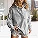 Oversized Sweatshirt for Women Quarter Button Pullover Retro Collared Shirts Long Sleeve, Fashion, Plus Size, Trendy Light Grey