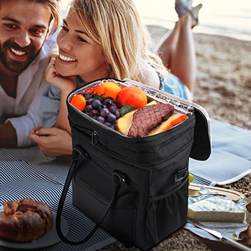 Homiee Insulated Lunch Bag For Women/Men, Reusable Lunch Box For Office Picnic Hiking Beach, Durable Waterproof Leakproof Cooler Tote Bag With Adjustable Shoulder Strap #TOP7
