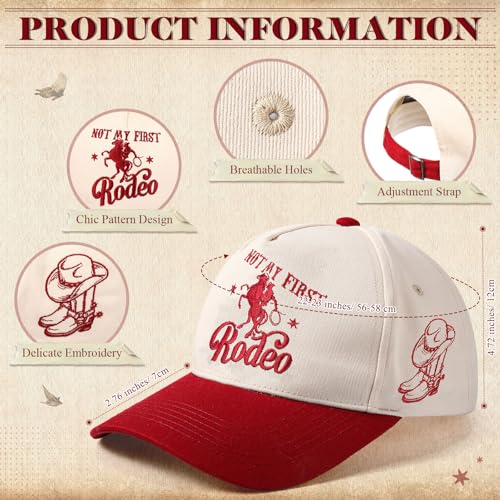 Image of JaGely Two Tone Western Cowboy /Cowgirl Trucker Hat for Women Men Gift Vintage Embroidered Country Baseball Cap