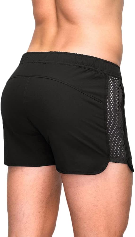 Rexcyril Men's Running Workout Shorts Quick Dry Gym Bodybuilding Athletic Shorts with Pockets - Image 3