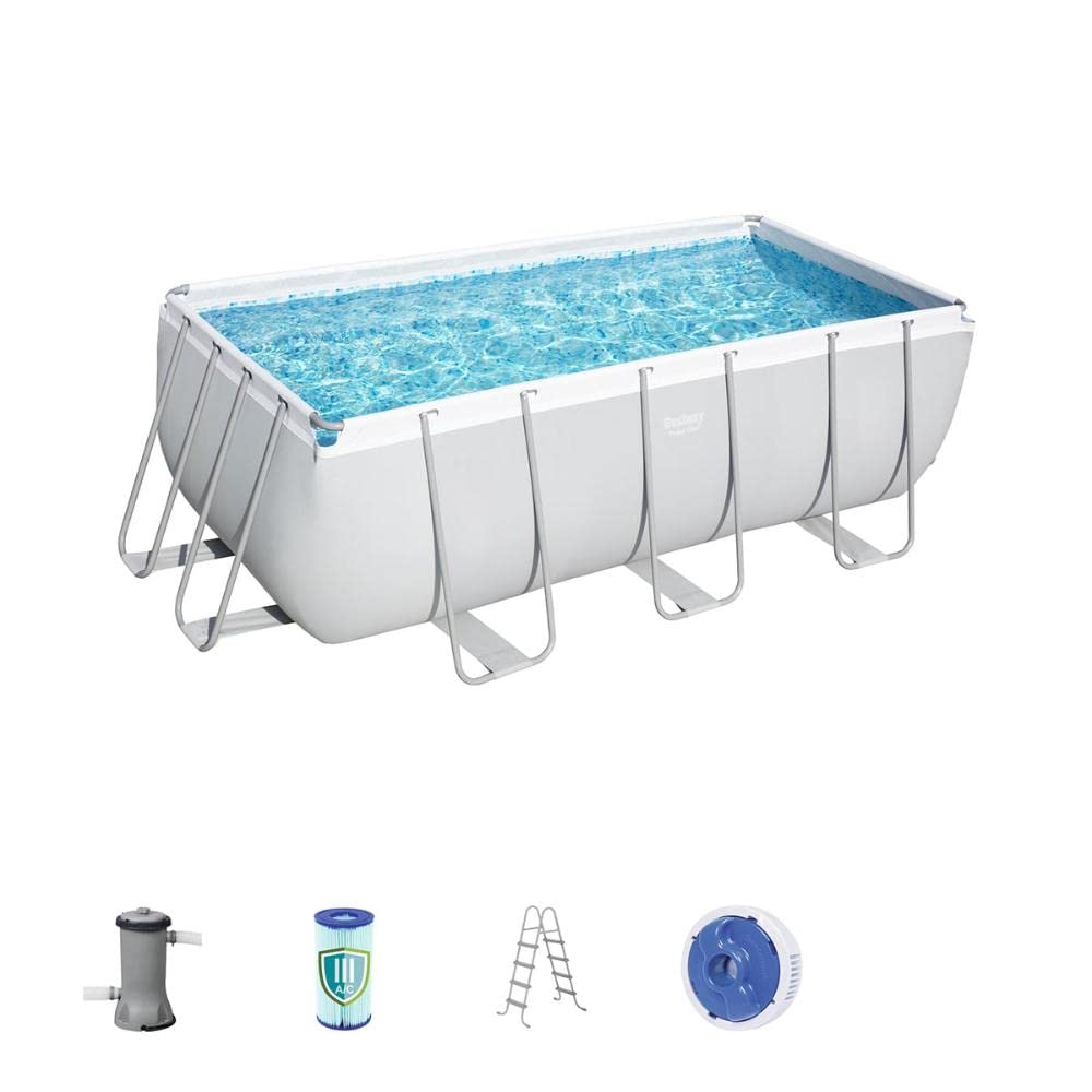 Bestway 56456 Power Steel Rectangular Pools PVC Grey
