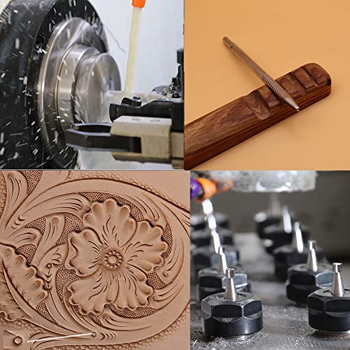 Singring Ferramenta de estampagem de couro, conjunto de carimbos de semeadora, 3 peças, aço inoxidáv