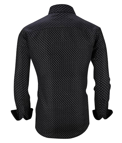 Alex Vando Mens Printed Dress Shirts Long Sleeve Regular Fit Button Down Shirt
