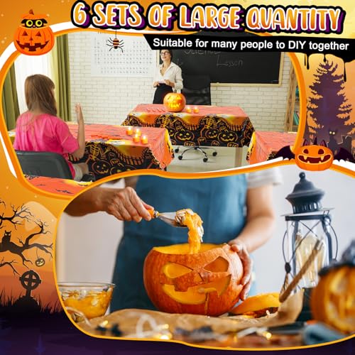 Image of Tioncy 6 Set Complete Halloween Pumpkin Carving Kits Tools Set Bulk