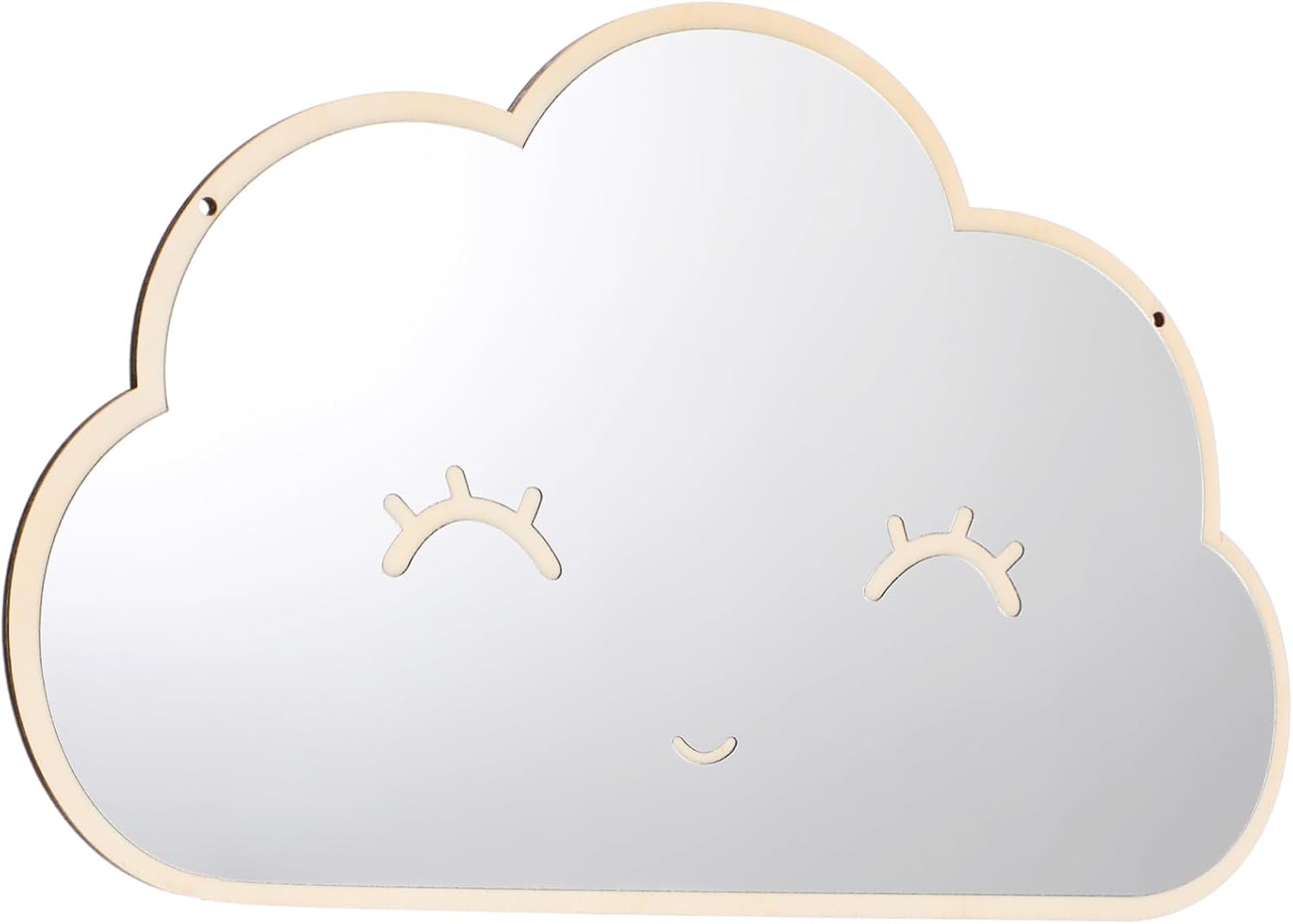 1pc Chic Cloud Shape Acrylic Mirror Pendant for Boys and Girls Decorative Wall Mirror Smile Stylish Nursery Wall Decor for