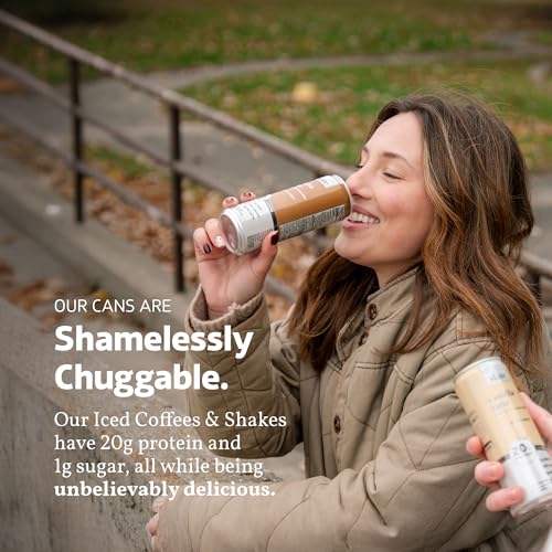 Image of Slate Milk - High Protein Milk Shakes & Iced Coffees - Classic Chocolate, Mocha Latte, Vanilla Latte, French Vanilla -Lactose Free,20g Protein,1g Sugar, 100 Calories,1-2g Net Carbs -11 fl oz, 12 Cans