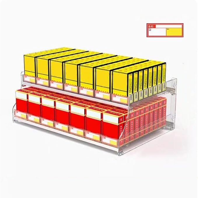 Store Display Rack Wall Mounted Storage Rack Supermarket Convenience Store Automatic Cigarette Rack Space Saving Assembled Display Cabinet,Wall-Mounted Acrylic Cigarette Display Rack, Automa