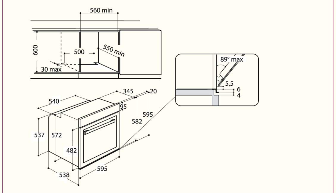 Whirlpool Built-in Oven Installation Diagram
