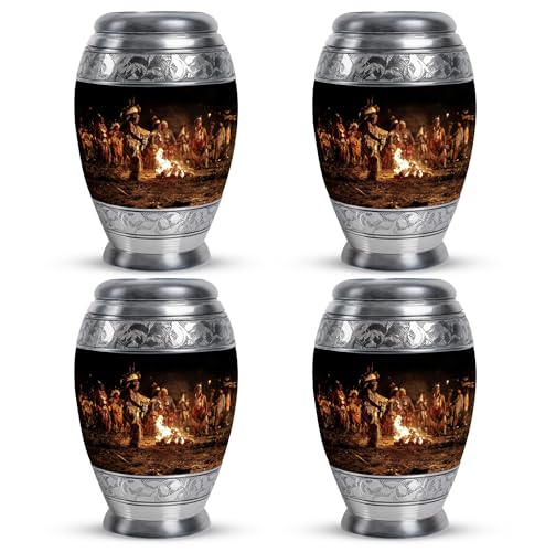 Image of Native American Urns for Human Ashes - Keepsake Urns for Human Ashes - Human Cremation Urns - Human Urns for Ashes - Urn for Dad - (3 inch Pack of 4)