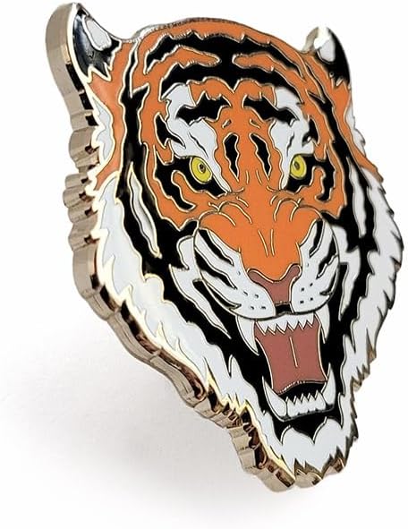 Pinsanity Tiger Head Enamel Lapel Pin image 2