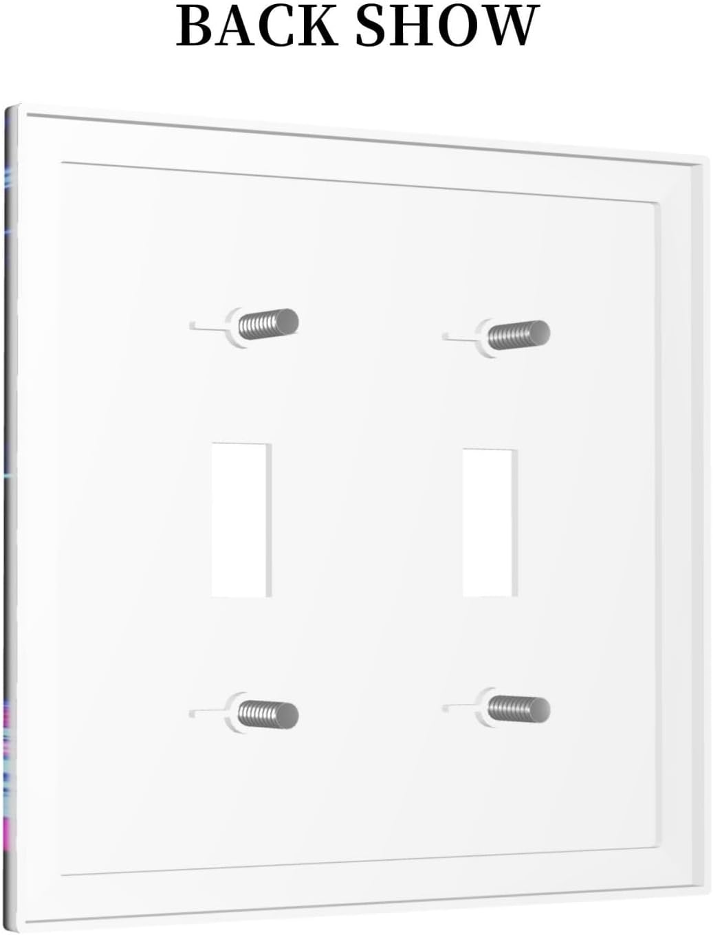Decorative Switch Plate Cover Retro Basketball Sport Blacklight Fire Red IV Sneaker 2 Gang Wall Plate Double Toggle Light Switch Cover Plate Electric Dual Device Electrical Faceplate for Nursery Decor image 4
