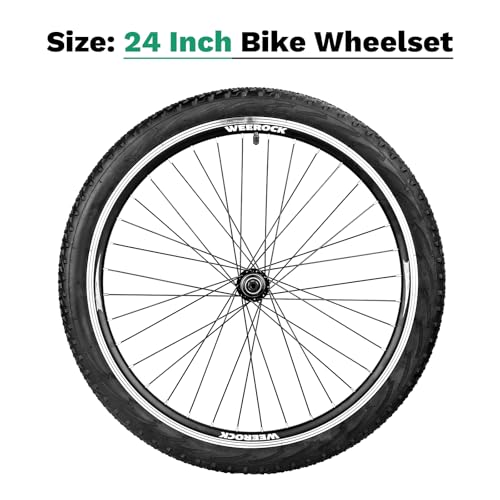24 Inch Bicycle Front Wheel - 14Gx32H Spokes with ED Brass Nipples - 100mm Front Wheel with Tire and Tube (Front, 24 inch)