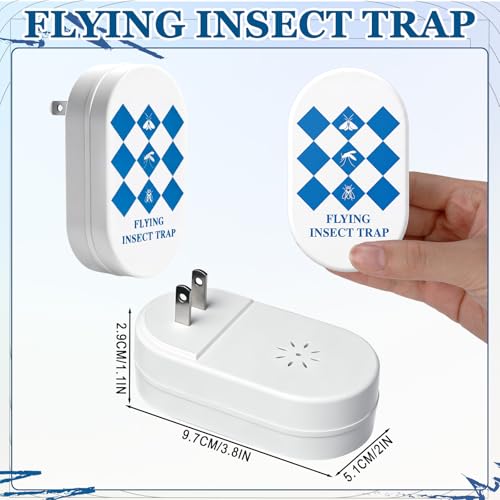 Mysora 4 Pack Flying Insect Traps with 20 Glue Cards Refill Covering Indoor All Rooms and Kitchen, Quiet Fruit Fly Traps with UV Light for Gnat, Moth, Mosquito, Odor-Free & Non-Toxic by Mysora - Image 2