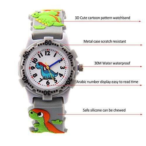 3D Cartoon Kid Watch for Little Kids Boys Girls,Waterproof Silicone Wristwatch Toddler Analog Watch - Thumbnail 3