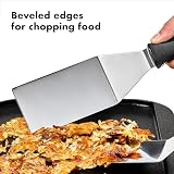 OXO Good Grips Restaurant Turner, Stainless Steel Metal Spatula | Angled, Flexible Head, Beveled Edges for Sliding Under Food, Non-Slip Grip, Ideal for Hamburgers, Pancakes, Hash Browns