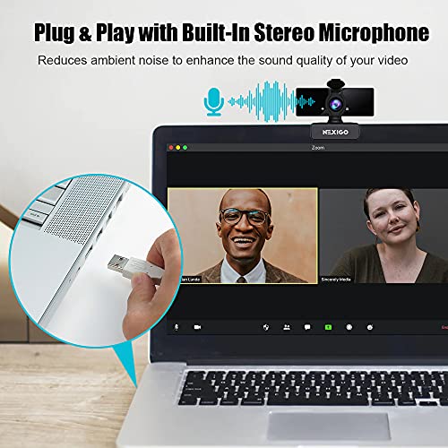 NexiGo N660 1080P Business Webcam, Dual Microphone & Privacy Cover, USB FHD Web Computer Camera, Plug and Play, for Zoom/Skype/Teams/Webex, Laptop MAC PC Desktop by NexiGo - Used condition - Image 5