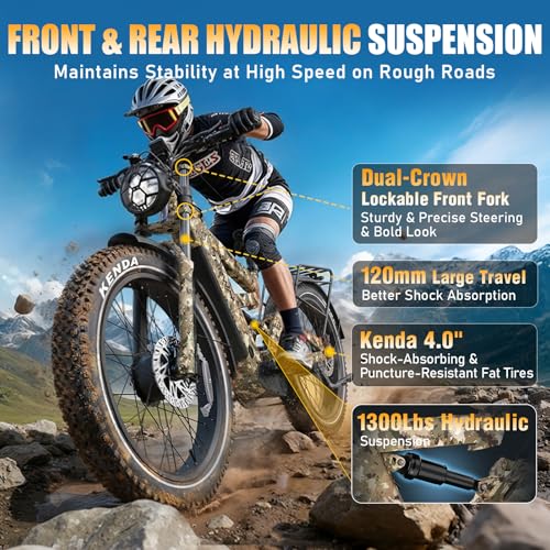 Image of TESWAY X9 Ultra Dual Motor Ebike, 26 inch Fat Tire Full Suspension AWD Electric Bike for Adults, 4000W 43MPH 240NM, 60V 30Ah /25Ah 120 Miles Long Rang