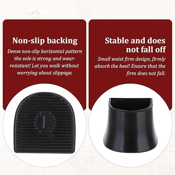 Image of Inralimot 5 Pairs Heel Caps for High Heels, 5 Sizes Heel Covers for High Heel Shoes Black High Heel Protectors Non-Slip Heel Stoppers for High Heels Replacement Tips Caps for Walking on Grass and Uneven Road