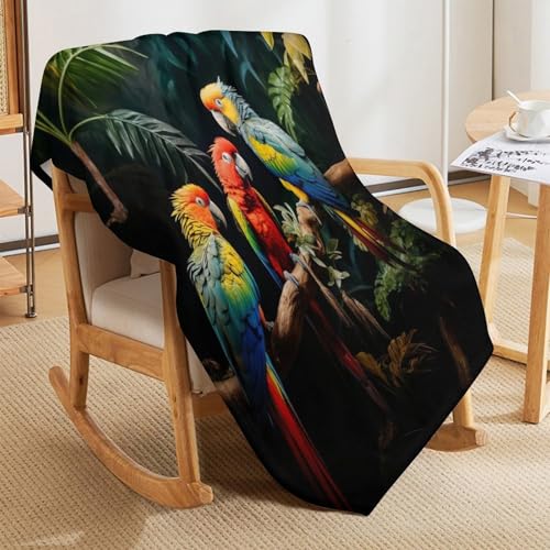 Couverture perroquet flanelle premium linge de lit doux et résistant - 7