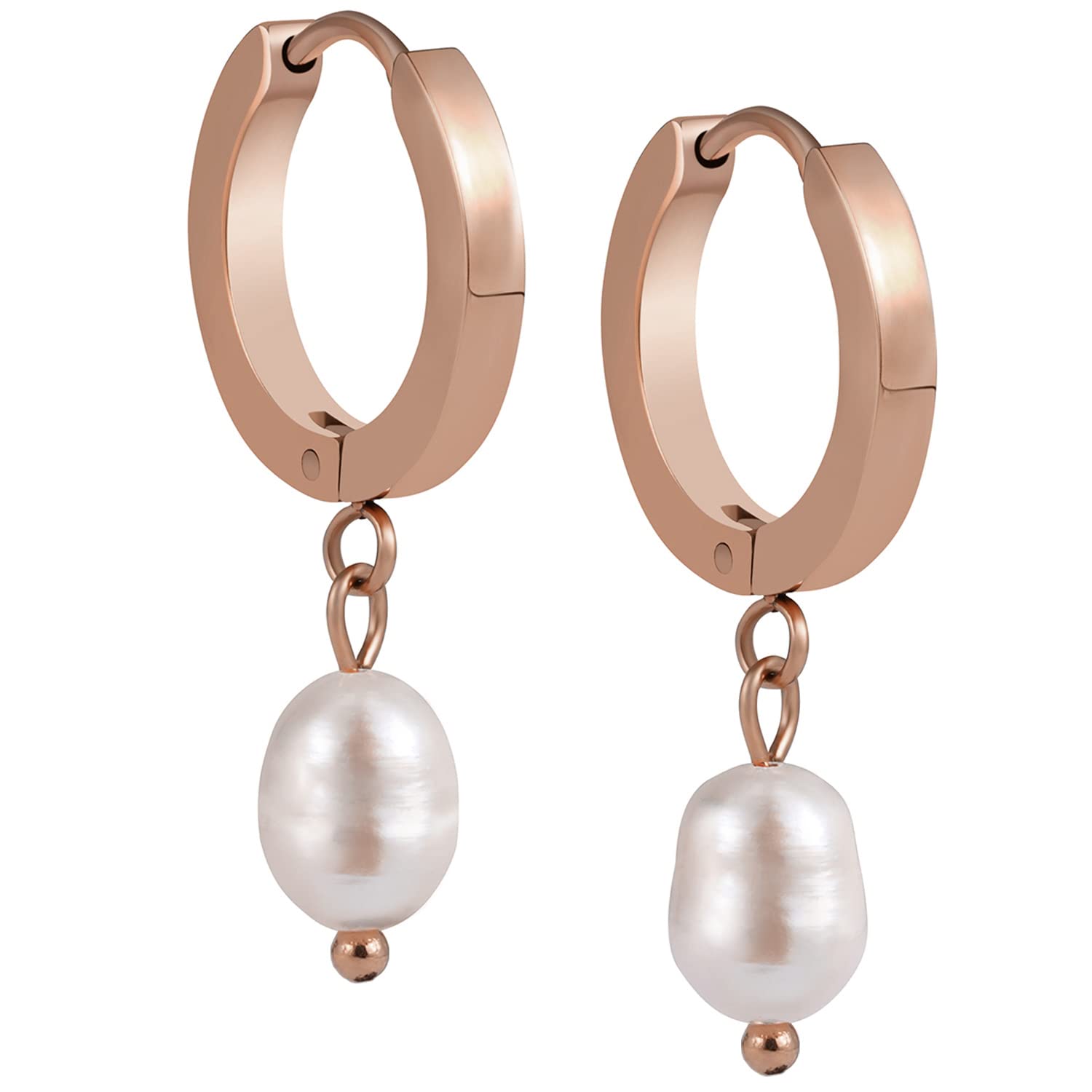 BONNYBIRD® Wasserfeste Edelstahl Ohrringe Creolen mit Anhänger Damen, 100% Wasserfest & Hautverträglich