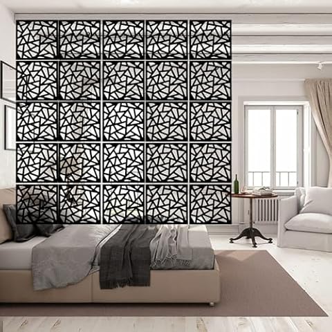 Stepstall Hanging Room Divider Made of Environmentally PVC, 12 PCS Room Divider Partitions Panel Screen for Decorating Bedroom, Dining, Study and Sitting-Room, Hotel, Bar and Restaurant Cover
