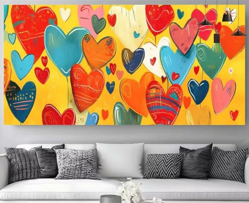 Kit complet broderie diamant XXL 40x80cm toile canevas 5D strass cristal Amour
