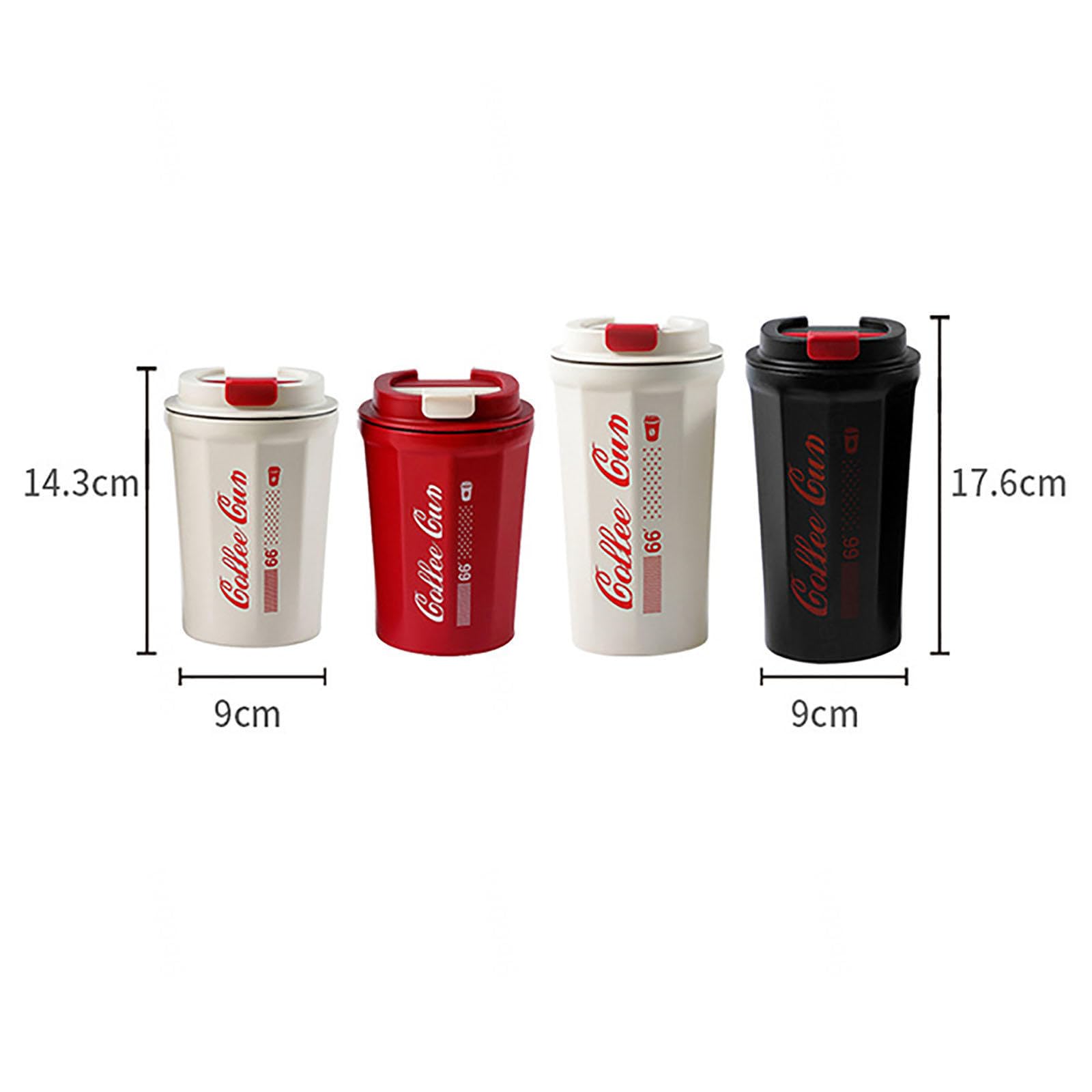 Bpa-freier Doppelwandiger Edelstahl-thermobecher 350 Ml, Pulverbeschichteter Campingbecher, Isolierter Kaffeebecherdeckel Kalte Heiße Getränke, Büro Im Freien,A