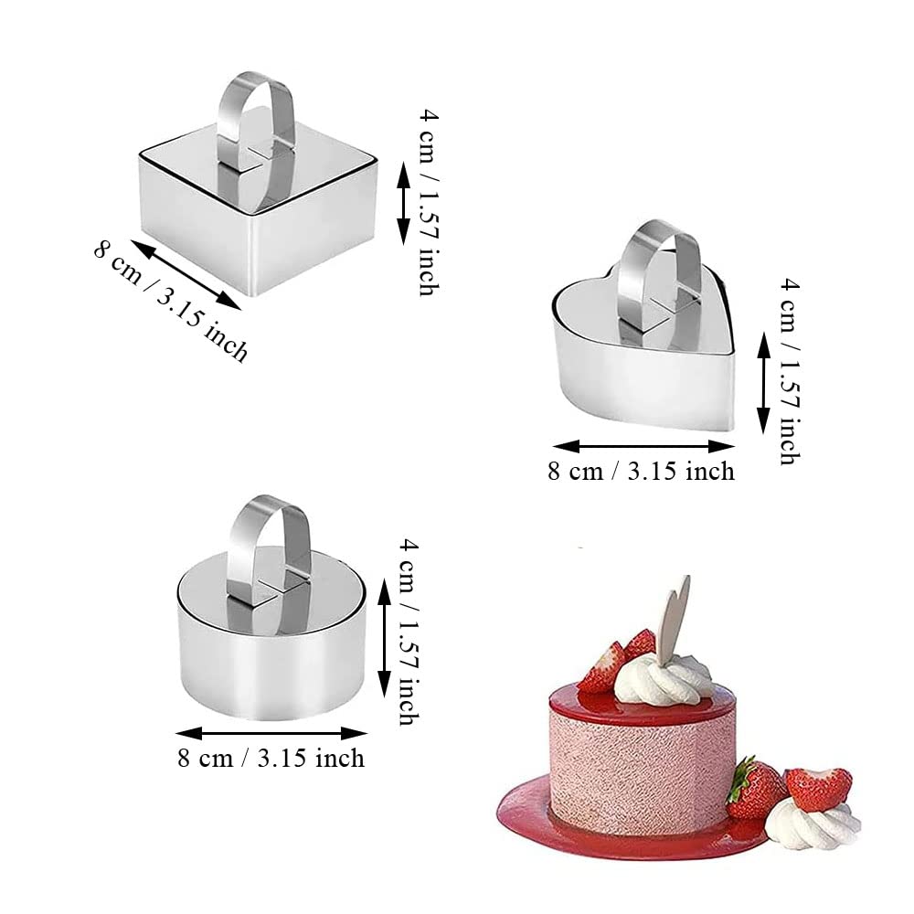 Anneaux à Pâtisserie Nizirioo - 12 Pièces Acier Inoxydable - Ø5cm - Pour Desserts