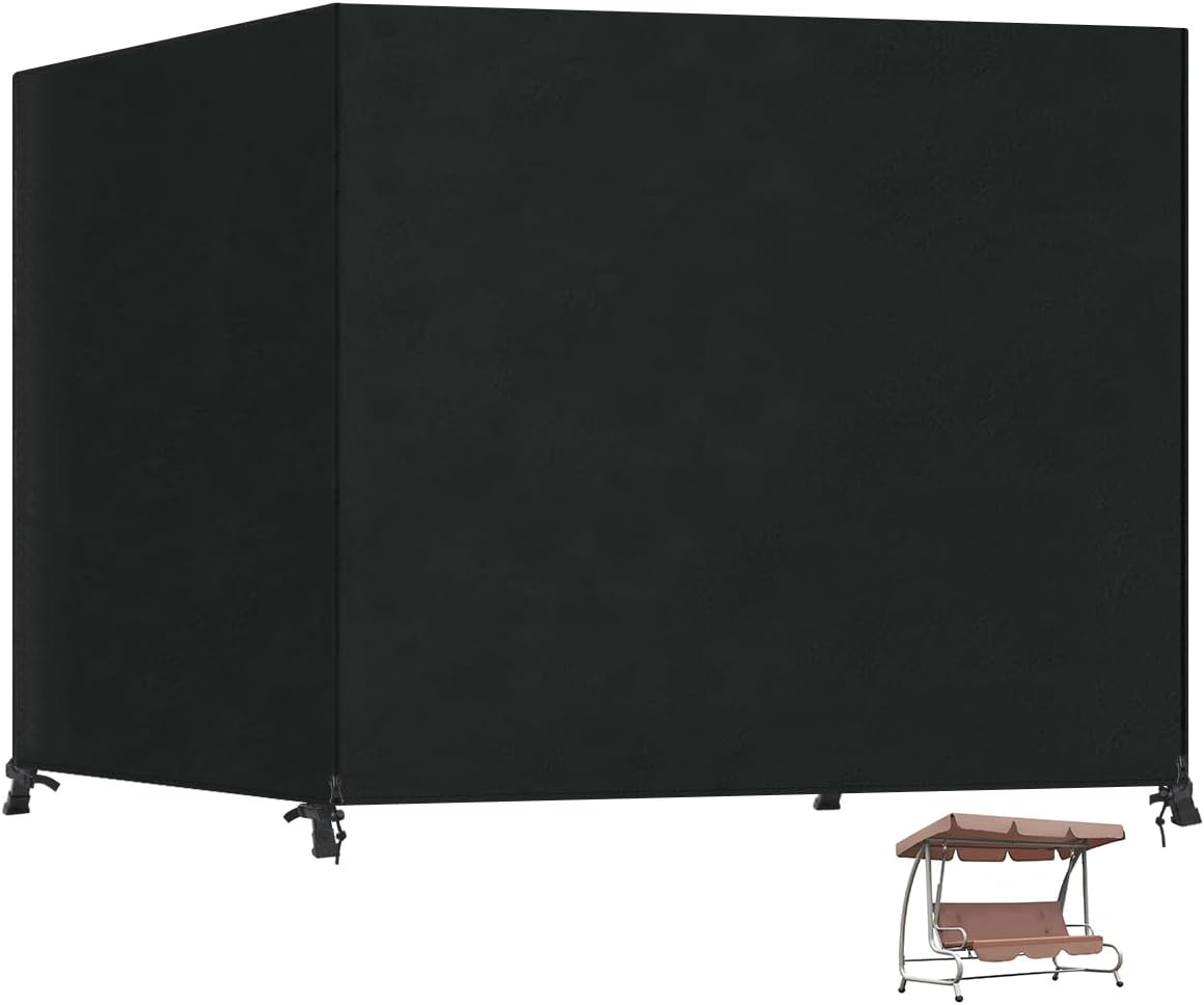 Coprisedia a forma di uovo, impermeabile, resistente, per sedia a dondolo da patio, da appendere, con coulisse, per esterni, antivento, anti-UV, per sedie da giardino, con custodia, 190 x 115 cm