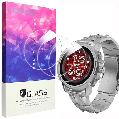 Lamshaw Compatible for Diesel Griffed Gen 6 Screen Protector, [3 Pack] 9H Tempered Glass Screen Protector Film Compatible for Diesel Griffed Gen 6 Smartwatch (3 Pack)