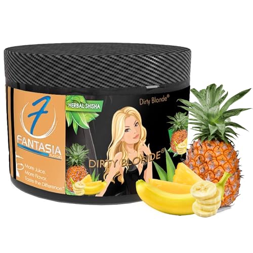 Fantasia Nicotine-Free Hookah, Hookah Shisha Flavor, 250g Can, Tobacco Free, Nicotine Free, Dirty Blonde (Pineapple Banana Mix)