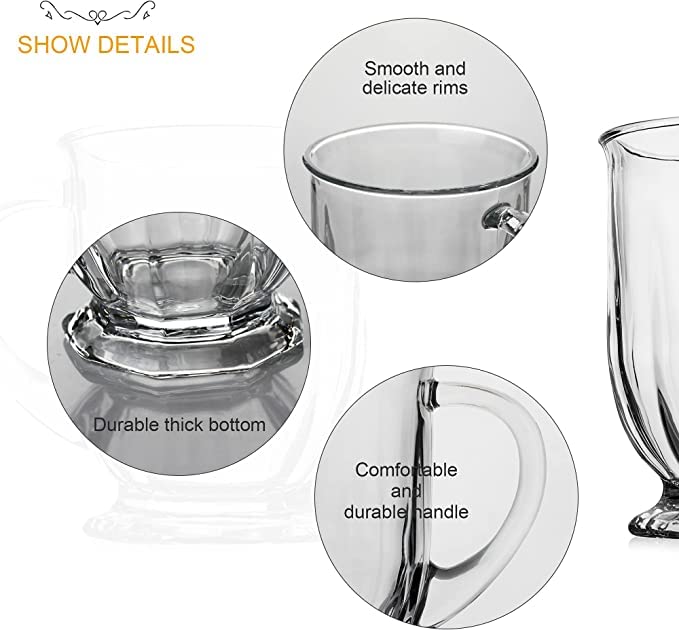 Image of PrimeWorld Unique Coffee Mug with Handle-500ml Set of 4 Pieces Large Mug for Tea, Coffee, Cappuccino, Latte, iced Tea, Juice or hot Beverages | Perfect for Home, Restaurants and Parties