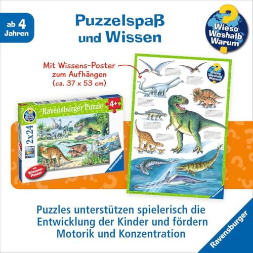Ravensburger Puzzle Per Bambini A Partire Dai 4 Anni, 2 Puzzle Da 24 Pezzi Ciascuno, 26X18Cm, Dinosauri E Loro Habitat - 7