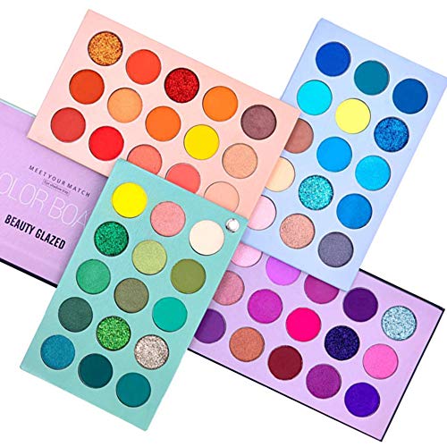 Beauty Glazed 60 Color Makeup Lidschatten-Palette 4 in 1 Color Board Pressed Glitter Lidschatten Vierschichtige Mai-Rotation Matte Perlglanz Hochpigmentierter kosmetischer Lidschatten