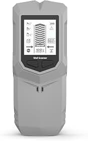 Scanner de Espaços em Paredes Stud Finder 6 com Chip Microprocessador e Display HD Modo Múltiplo para Madeira Metal Vigotas Tubos Fios Energizados Ideal Projetos Bricolagem Doméstica