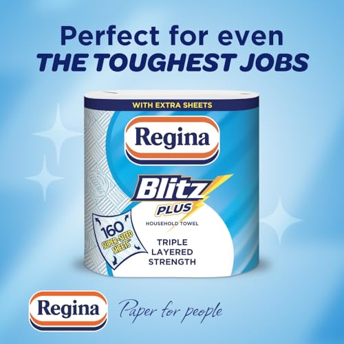 Regina Blitz Plus Household Towel – 8 Rolls per Pack, 80 Sheets Per Roll, 3 Ply, Triple Layered Strength, Household Paper Towels Made with Virgin Pulp, Paper Packaging, FSC Certified - Image 5
