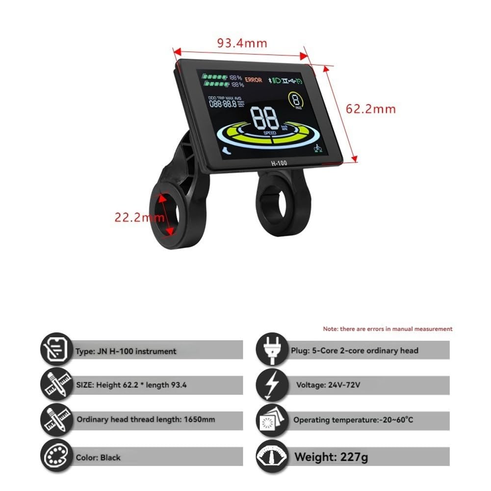 Goufride S869 Affichage LCD Pour Vélo Électrique, Scooter Électrique, Écran Couleur 24V-72V - Compteur Étanche 5PIN