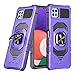 Produktbild Hülle für Samsung Galaxy A22 5G Handyhülle Armor Schutzhülle mit 360 Grad Ring Ständer Militärische Stoßfeste Magnetische Bumper Rüstung Cover Kompatibel Mit Samsung A22 5G Case (Lila,a22 5G)
