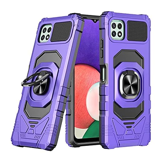 Ailiber for Celero 5G Case Boost Mobile, Wingtech Celero 5G Phone Case with Screen Protector, Ring Kickstand for Magnetic Car Mount, Heavy Duty Shockproof Protective Cover for Boost Celero 5G-Purple