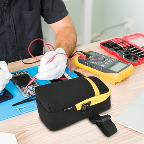 Image of Multimeter Case for Fluke 117 /115 /116 /114 /113 Digital Multimeter, Multimeter Testers Tools Storage Organizer Bag, Travel Protective Carrying Storage Organizer Bag with Accessories Pocket (Black)