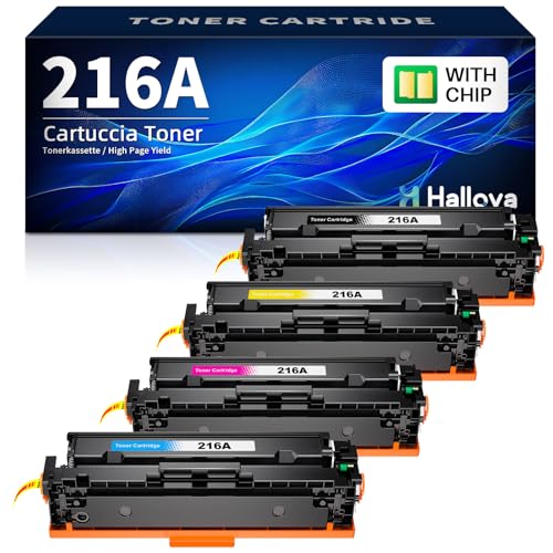 Halloya 216A Toner Kompatibel für 216A W2410A W2411A W2412A W2413A für Color LaserJet Pro MFP M183fw Toner M182n M183fdw M182 M182nw M155 (Mit Chip, 4er-Pack)