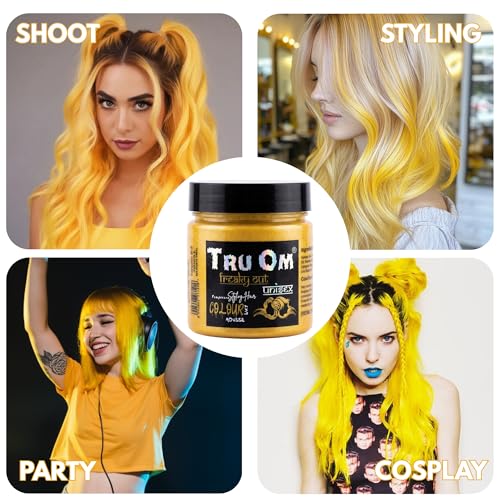 Image of Temporay Hair Color Wax | Metallic Shine | For Men & Women | DIY Instant Hair Color | Temporay Color 1 Day 1 Wash | No Ammonia, Bleach & Damage | Golden - 100 gram